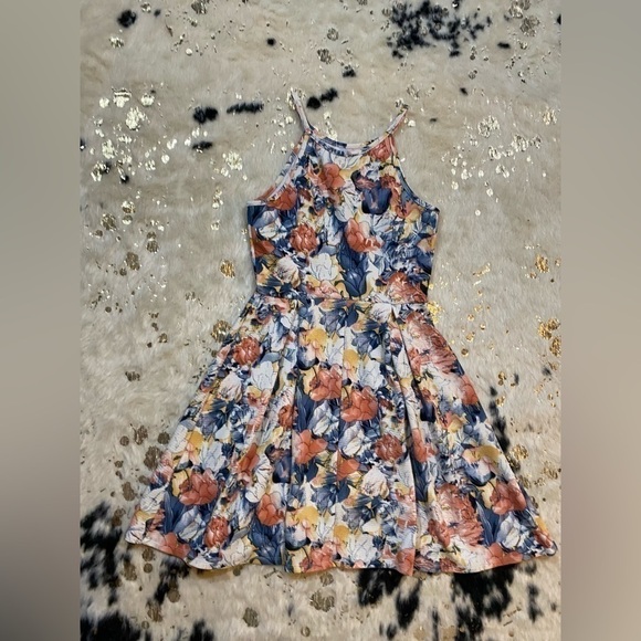𝅺SOPRANO Women’s Multicolor Floral Spaghetti Strap Dress Size Small - Picture 7 of 8